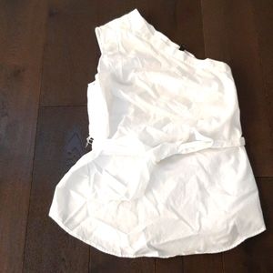 White asymmetrical blouse